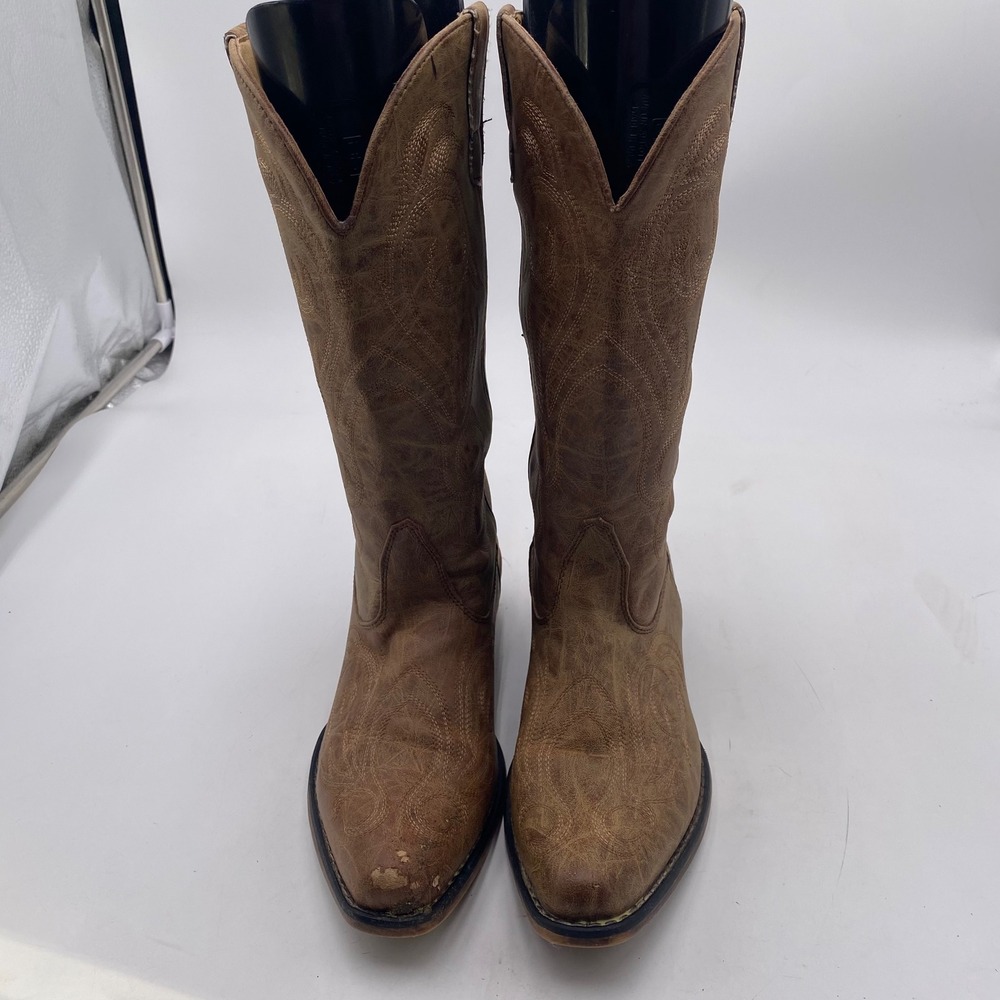 Roper 09-021-1566-2024 Western Cowboy Boots Women 9 Brown Embroidered Point Toe - Picture 2 of 13